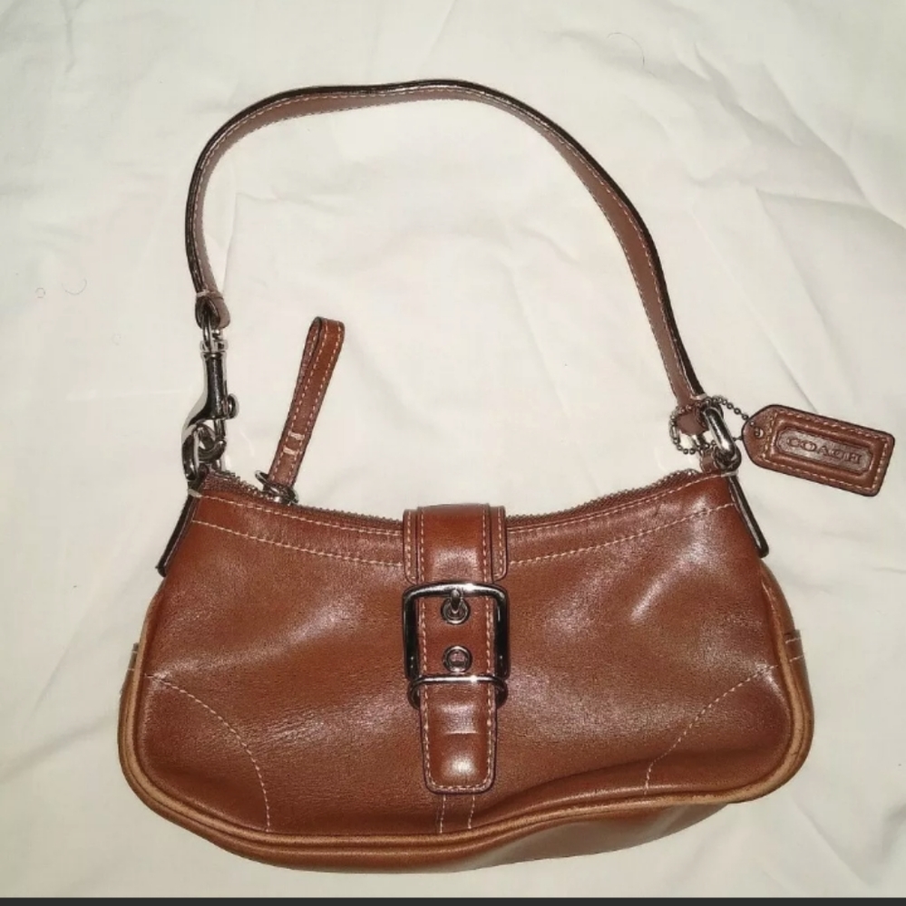 Coach Mini Hamptons Leather Buckle Demi Bag